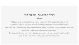 Reference - Horká - Livio Plastika Pipes